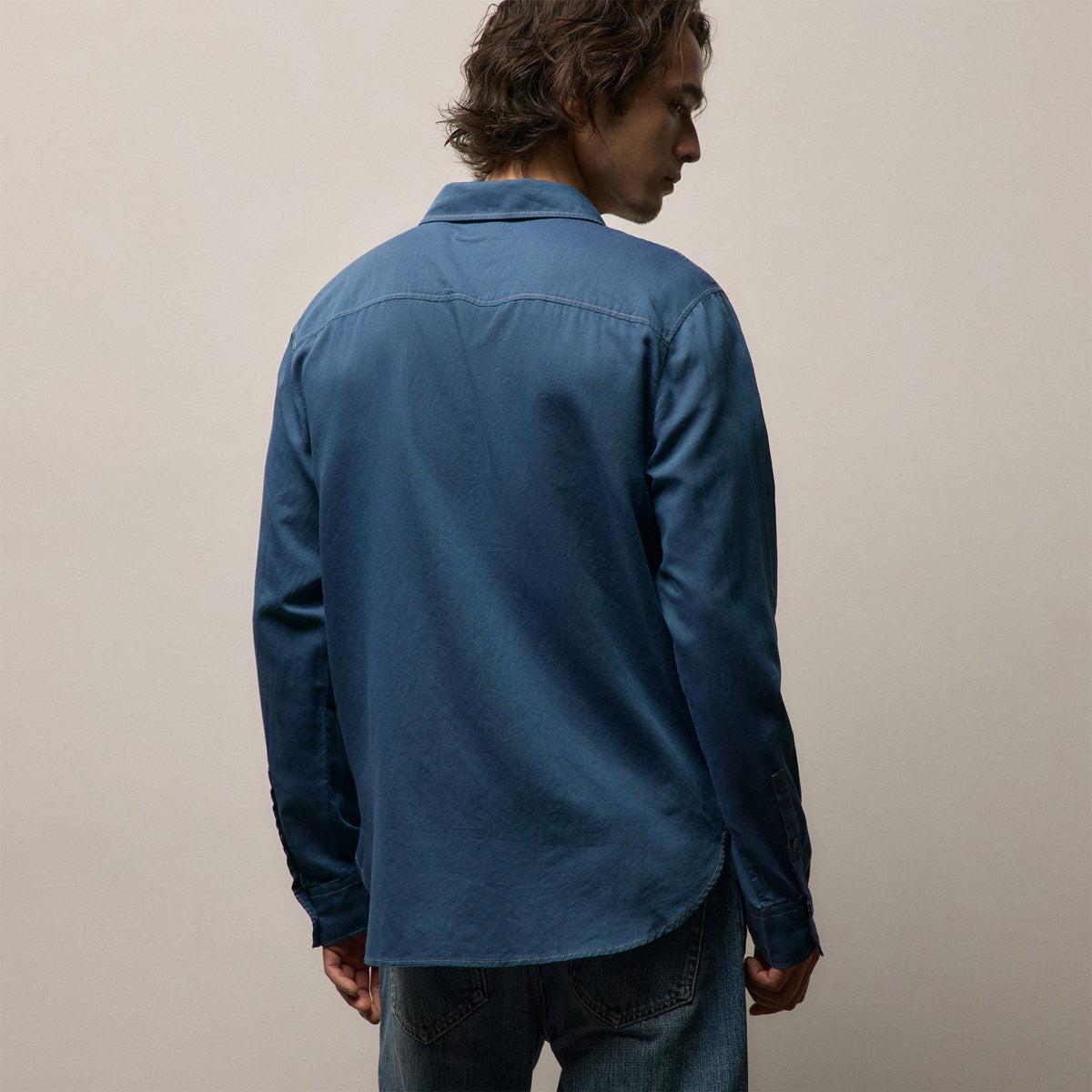 Featherweight Denim Utility Shirt - Medium Wash