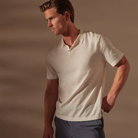 San Jacinto Knit Polo in White | James Perse Los Angeles