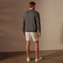 Stretch Cotton Crew Sweater in Flint | James Perse Los Angeles
