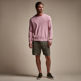 Stretch Cotton Crew Sweater in Peony | James Perse Los Angeles