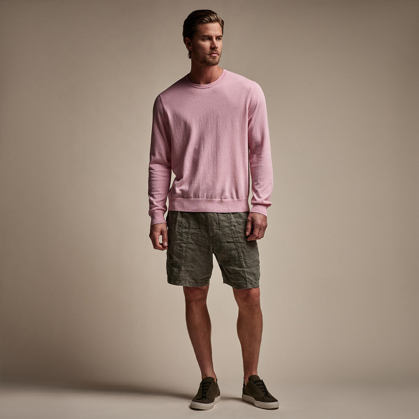 Stretch Cotton Crew Sweater in Peony | James Perse Los Angeles