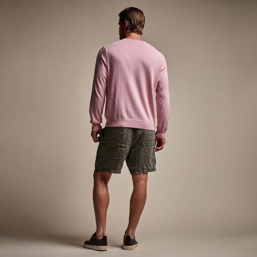 Stretch Cotton Crew Sweater in Peony | James Perse Los Angeles