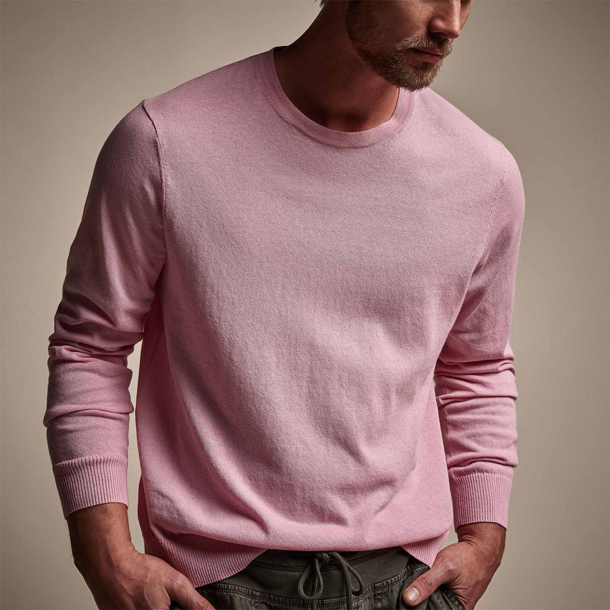 Stretch Cotton Crew Sweater in Peony | James Perse Los Angeles