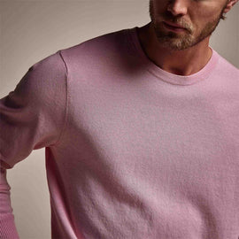 Stretch Cotton Crew Sweater in Peony | James Perse Los Angeles