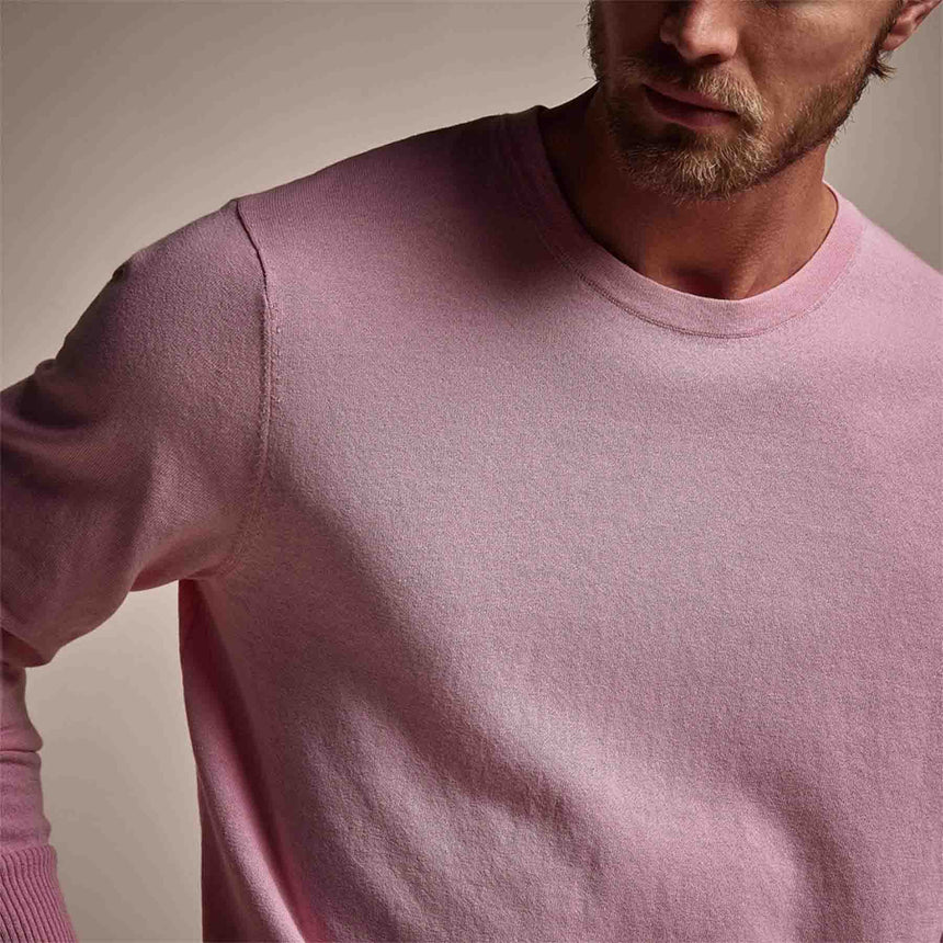 Stretch Cotton Crew Sweater in Peony | James Perse Los Angeles