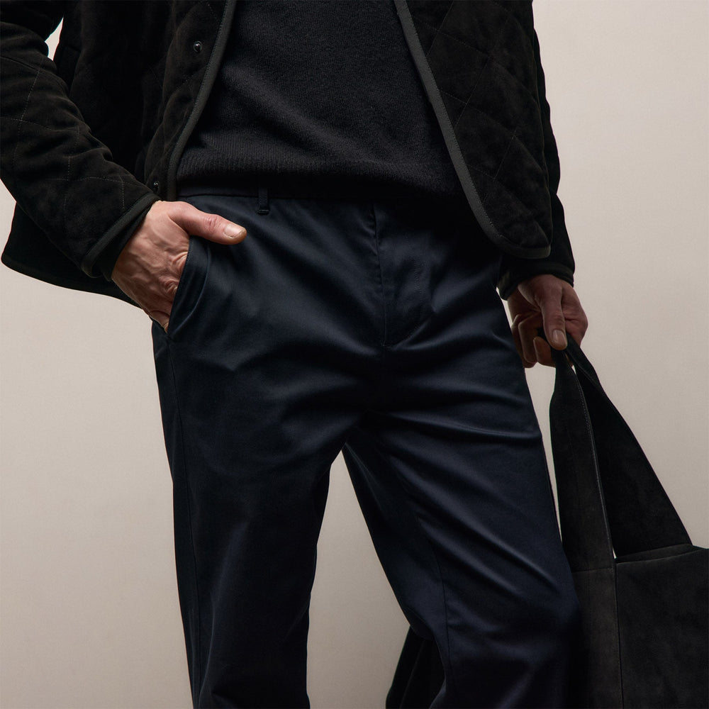 Relaxed Stretch Micro Twill Trouser in Academy | James Perse Los Angeles