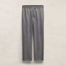 Suede Trim Wool Drawstring Trouser in Heather Grey | James Perse Los Angeles