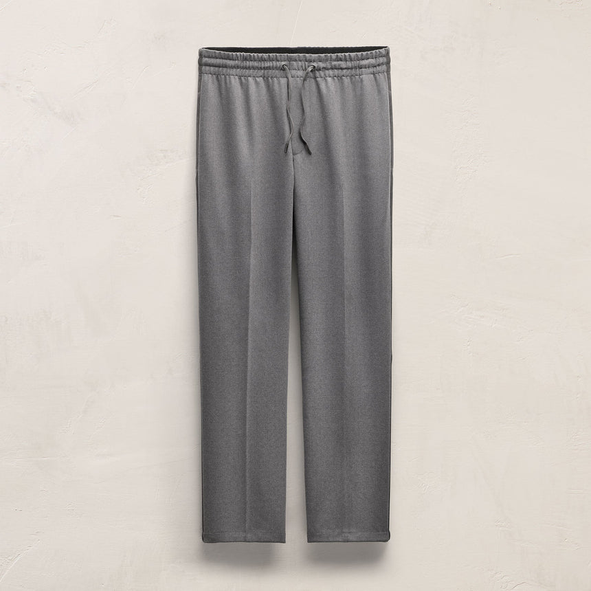 Suede Trim Wool Drawstring Trouser in Heather Grey | James Perse Los Angeles