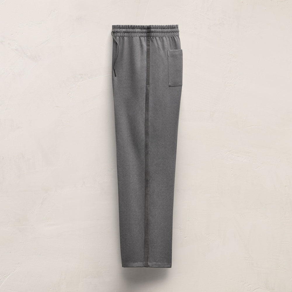 Suede Trim Wool Drawstring Trouser in Heather Grey | James Perse Los Angeles