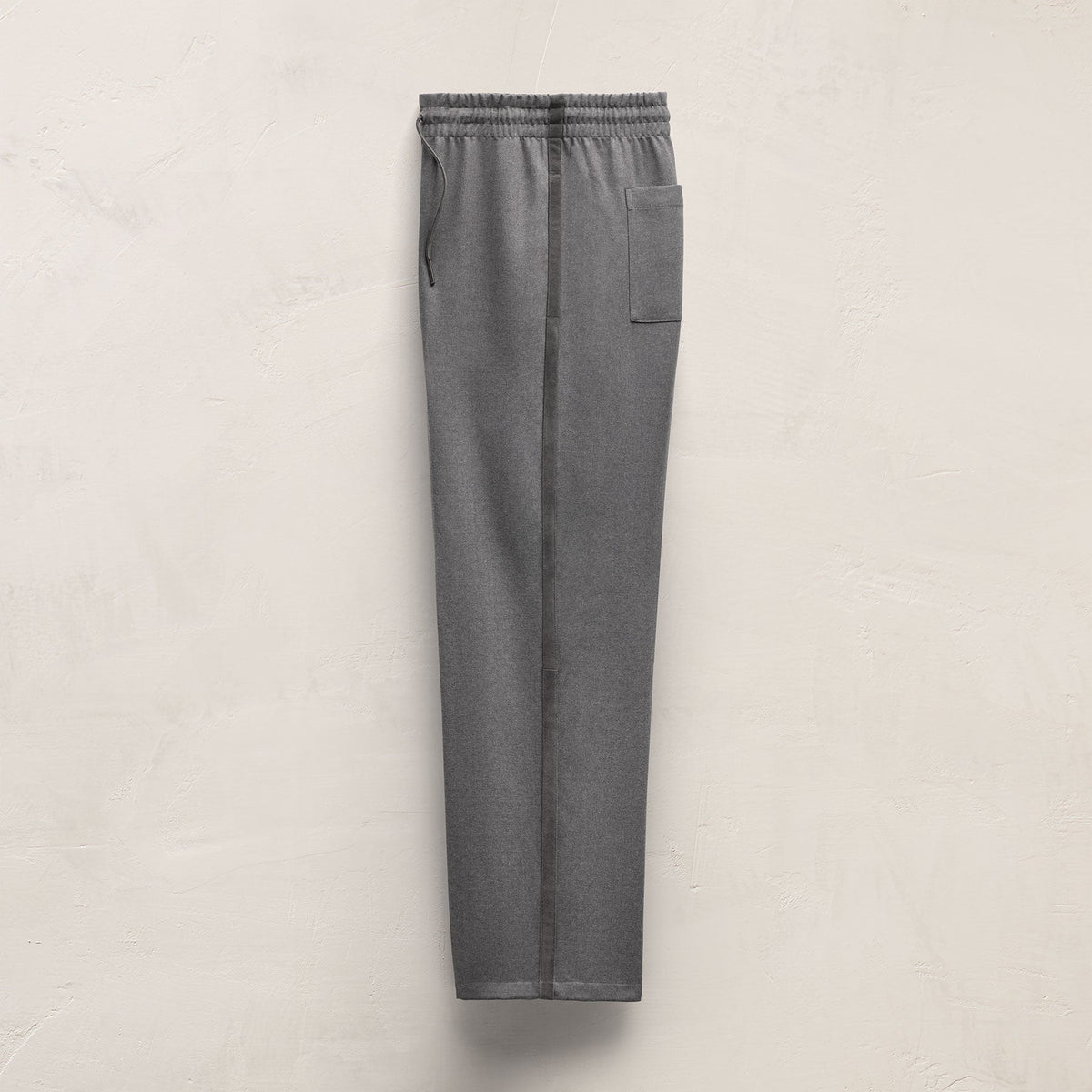 Suede Trim Wool Drawstring Trouser in Heather Grey | James Perse Los Angeles