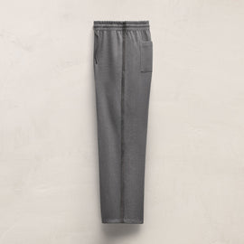 Suede Trim Wool Drawstring Trouser in Heather Grey | James Perse Los Angeles