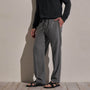 Suede Trim Wool Drawstring Trouser in Heather Grey | James Perse Los Angeles