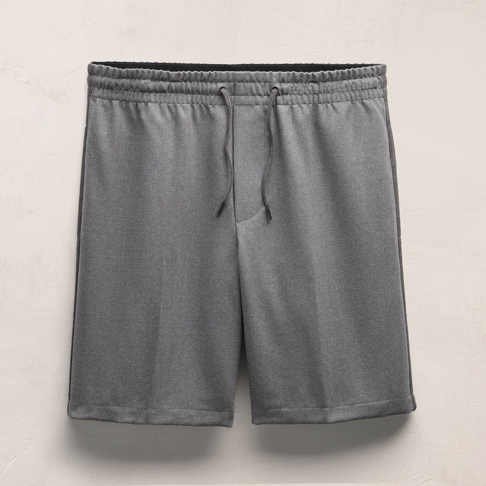Suede Trim Wool Drawstring Short in Heather Grey | James Perse Los Angeles