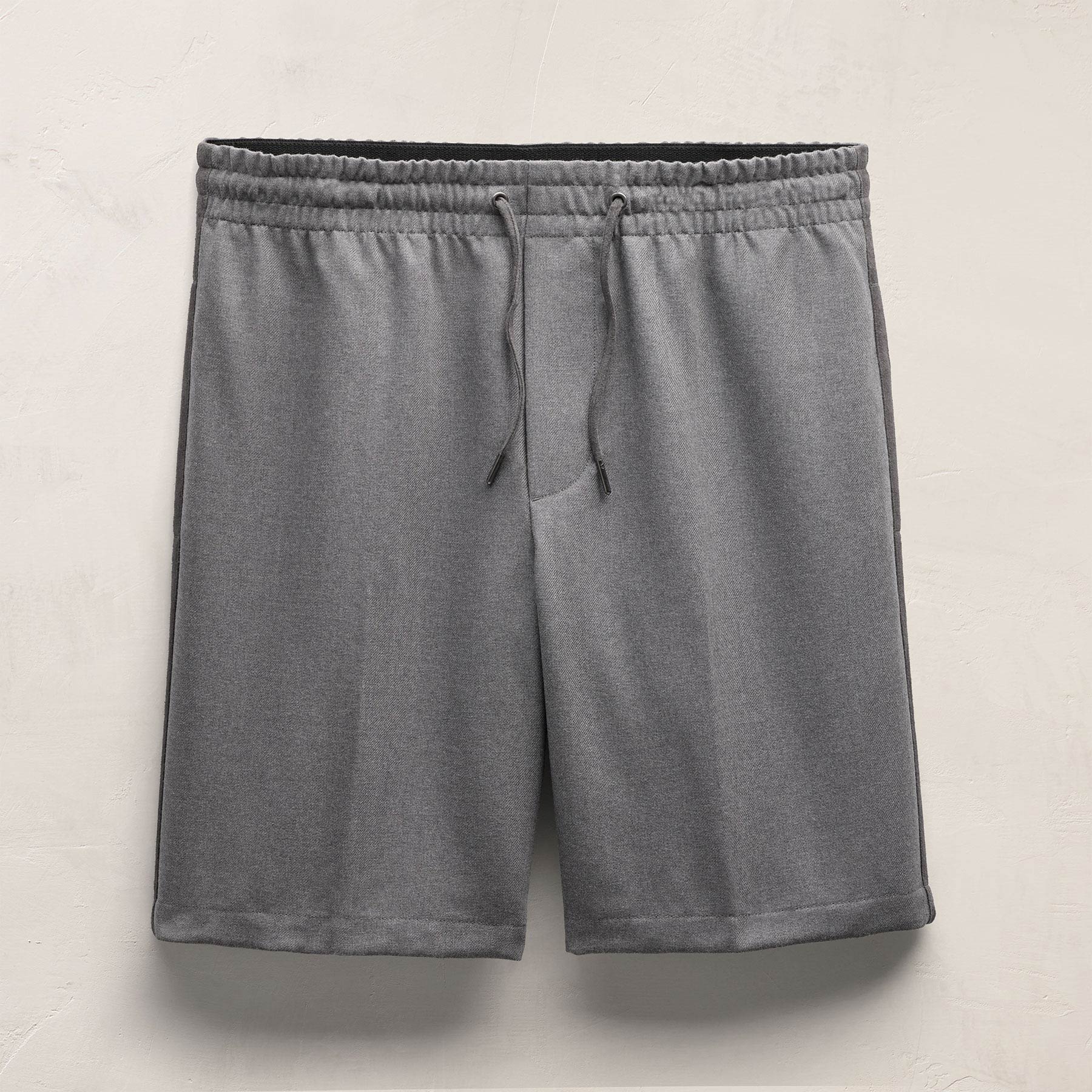 Suede Trim Wool Drawstring Short in Heather Grey | James Perse Los Angeles