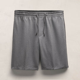 Suede Trim Wool Drawstring Short in Heather Grey | James Perse Los Angeles