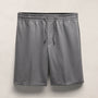 Suede Trim Wool Drawstring Short in Heather Grey | James Perse Los Angeles