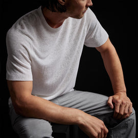 Desert Linen Crew in White/White | James Perse Los Angeles