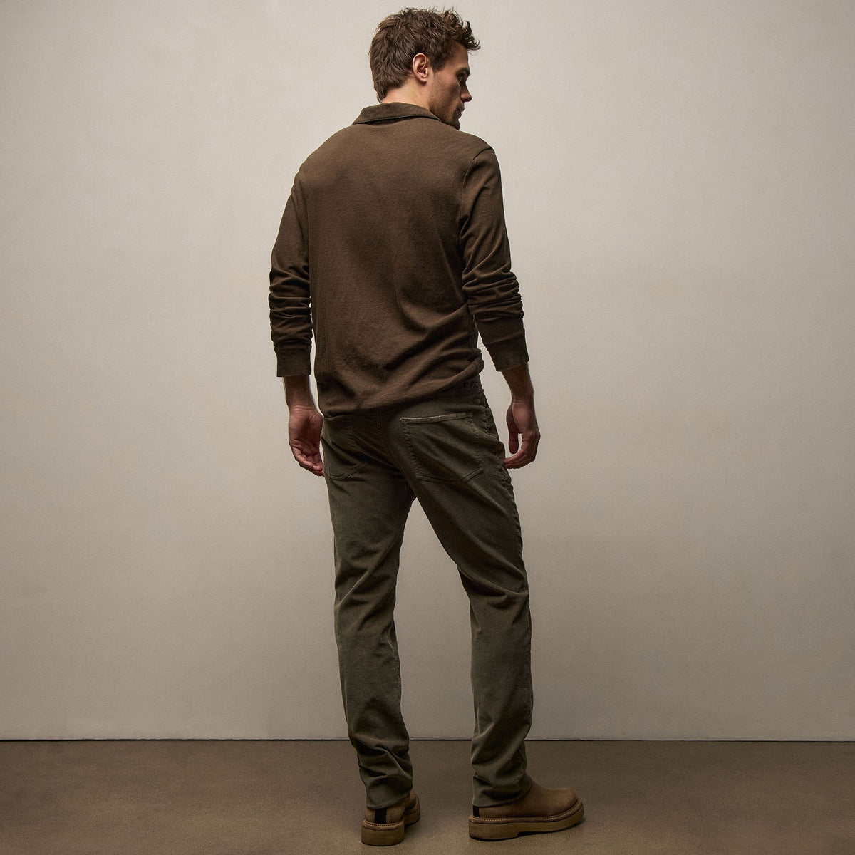 5 Pocket Corduroy Pant in Army Green Pigment | James Perse Los Angeles