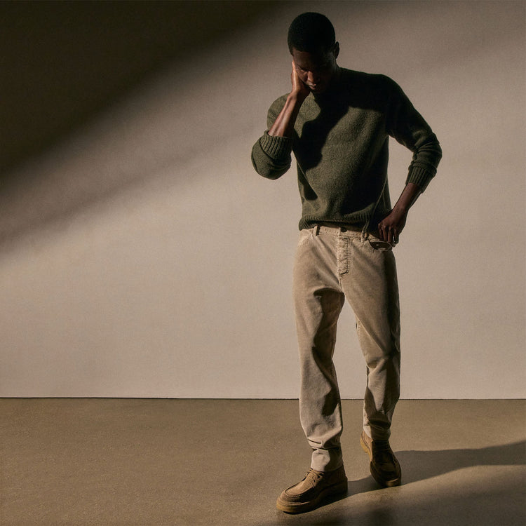 5 Pocket Corduroy Pant in Stone Pigment | James Perse Los Angeles