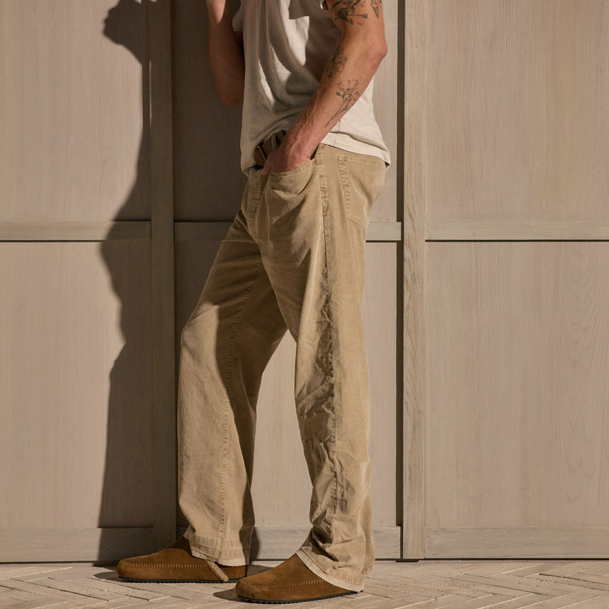 Corduroy Wide Leg 5 Pocket Pant - Cement Pigment
