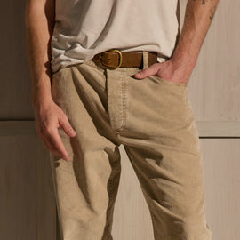Corduroy Wide Leg 5 Pocket Pant - Cement Pigment