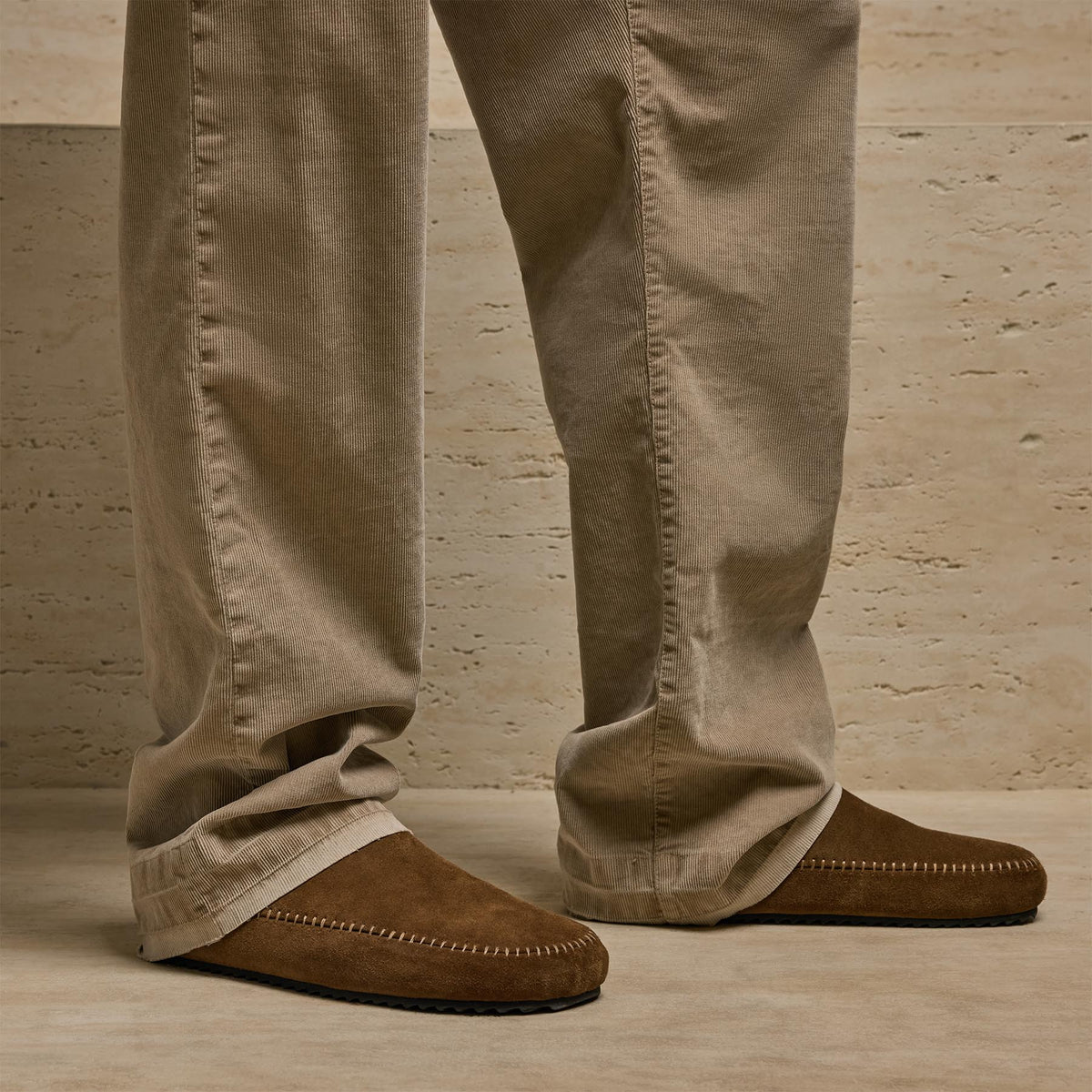 Corduroy Wide Leg 5 Pocket Pant in Cement Pigment | James Perse Los Angeles