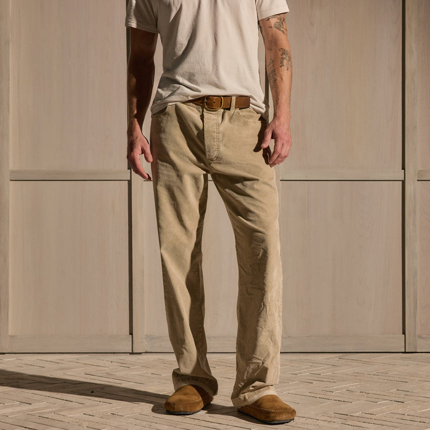 Corduroy Wide Leg 5 Pocket Pant - Cement Pigment