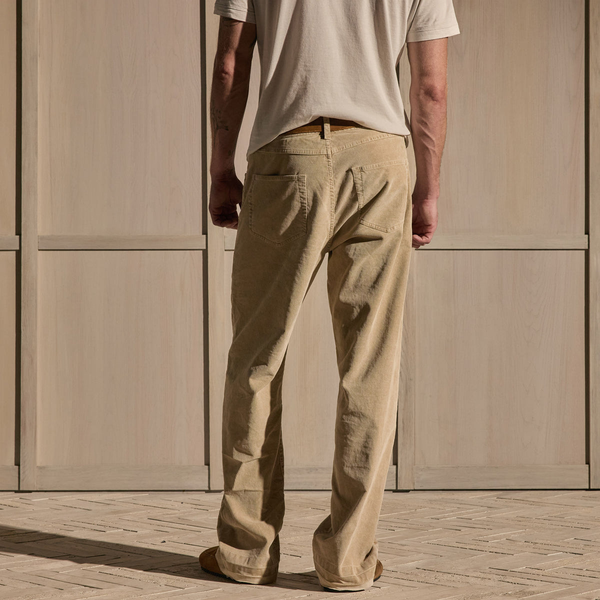 Corduroy Wide Leg 5 Pocket Pant - Cement Pigment