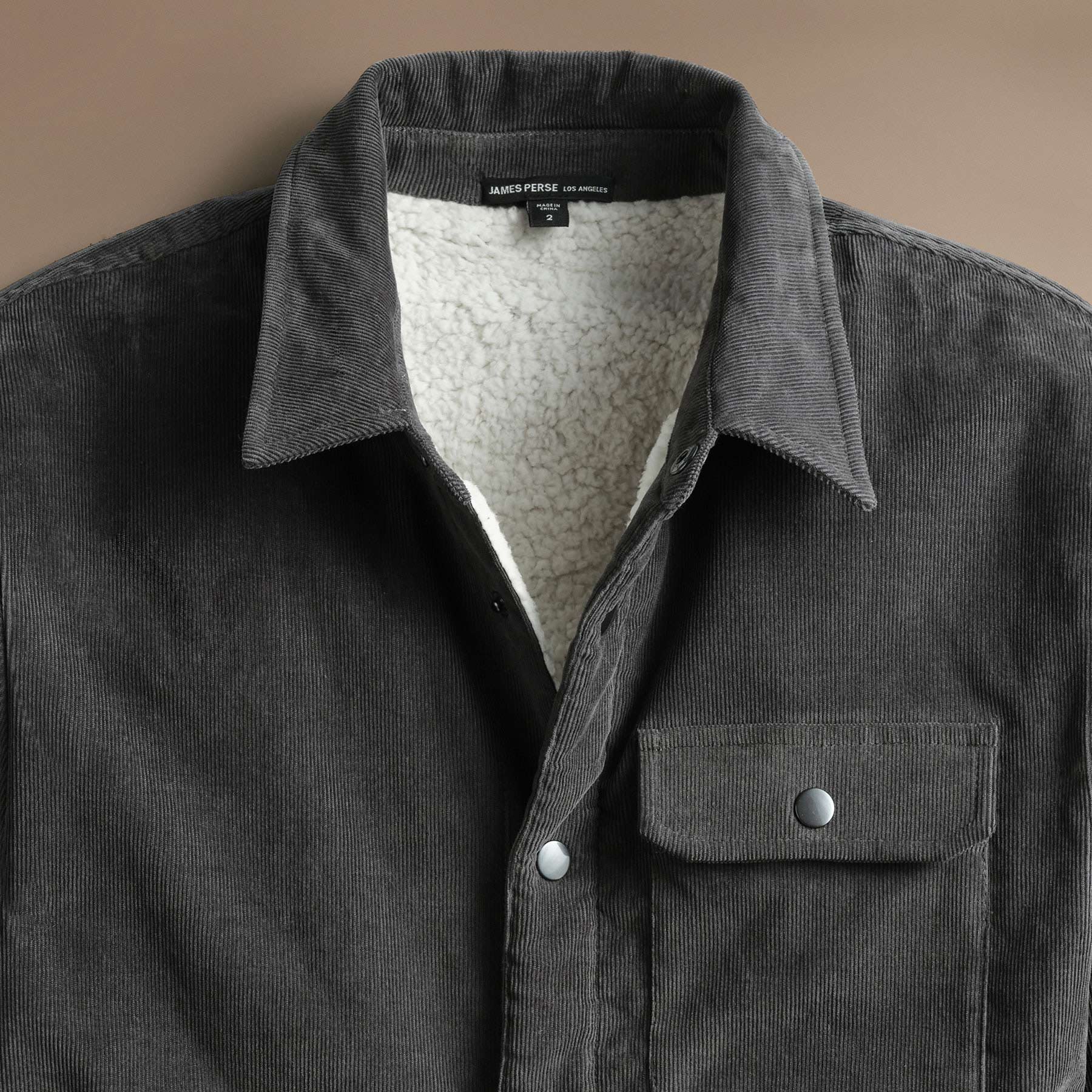 Corduroy Sherpa Jacket  in Magma | James Perse Los Angeles