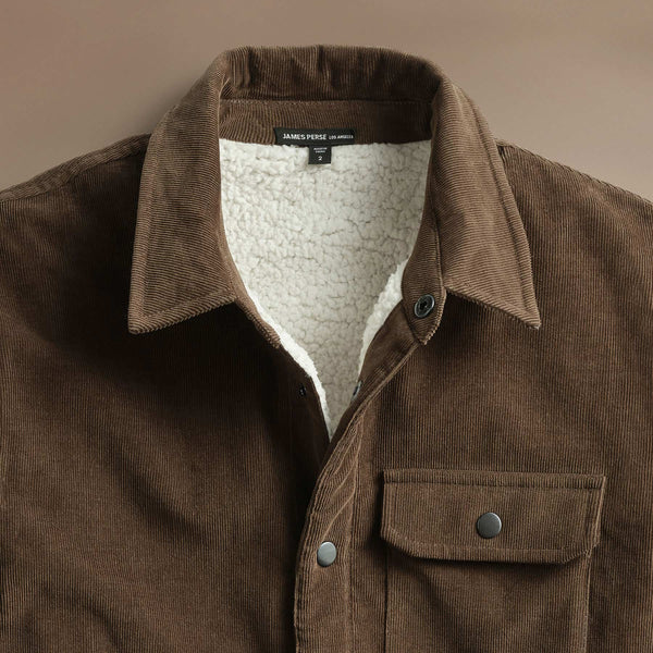 Corduroy Sherpa Jacket  in Umber Pigment | James Perse Los Angeles