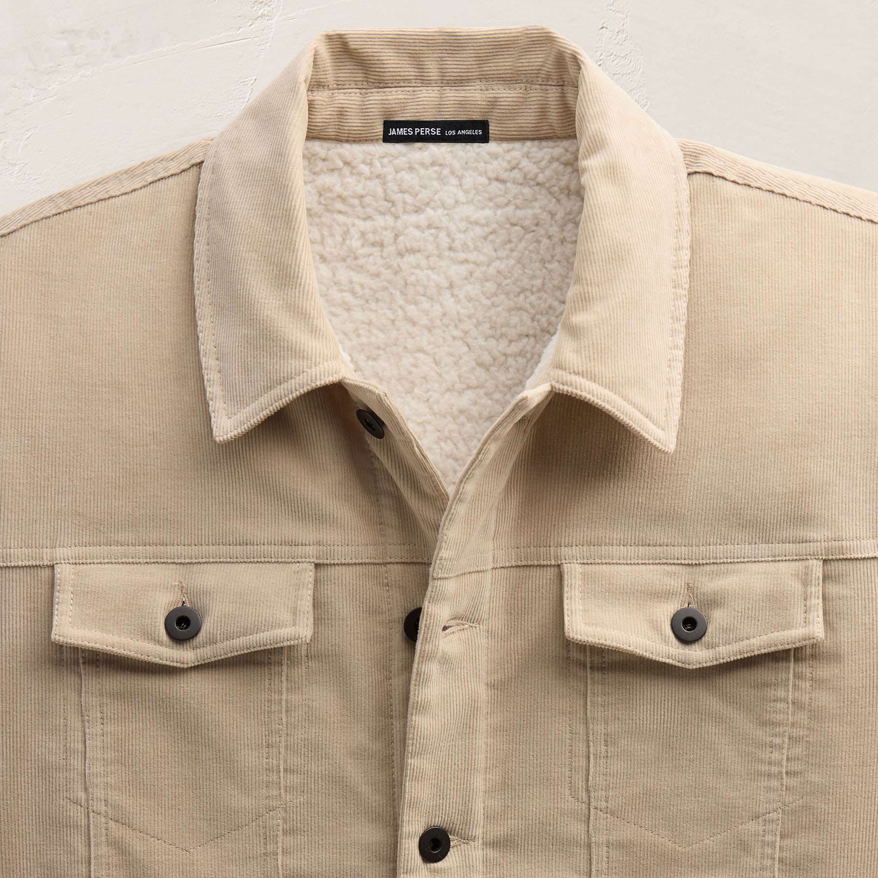 Lined Corduroy Trucker Jacket - Stone | James Perse Los Angeles