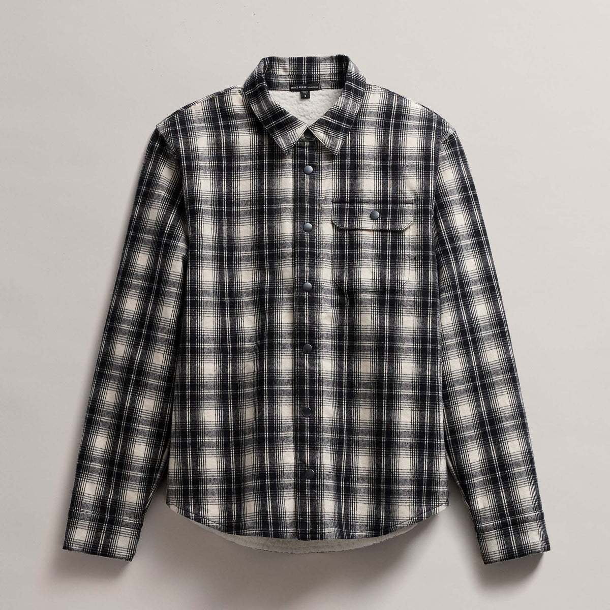 Men's Grateful Dead Sherpa Plaid Jacket in Black/White | James Perse Los Angeles
