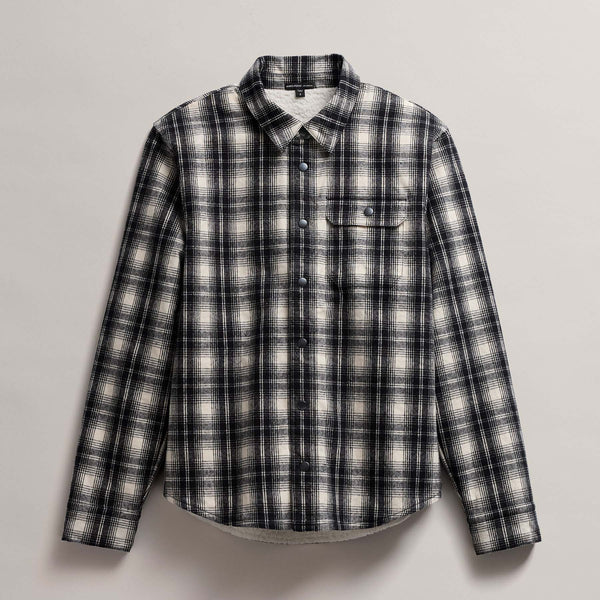 Men's Grateful Dead Sherpa Plaid Jacket in Black/White | James Perse Los Angeles