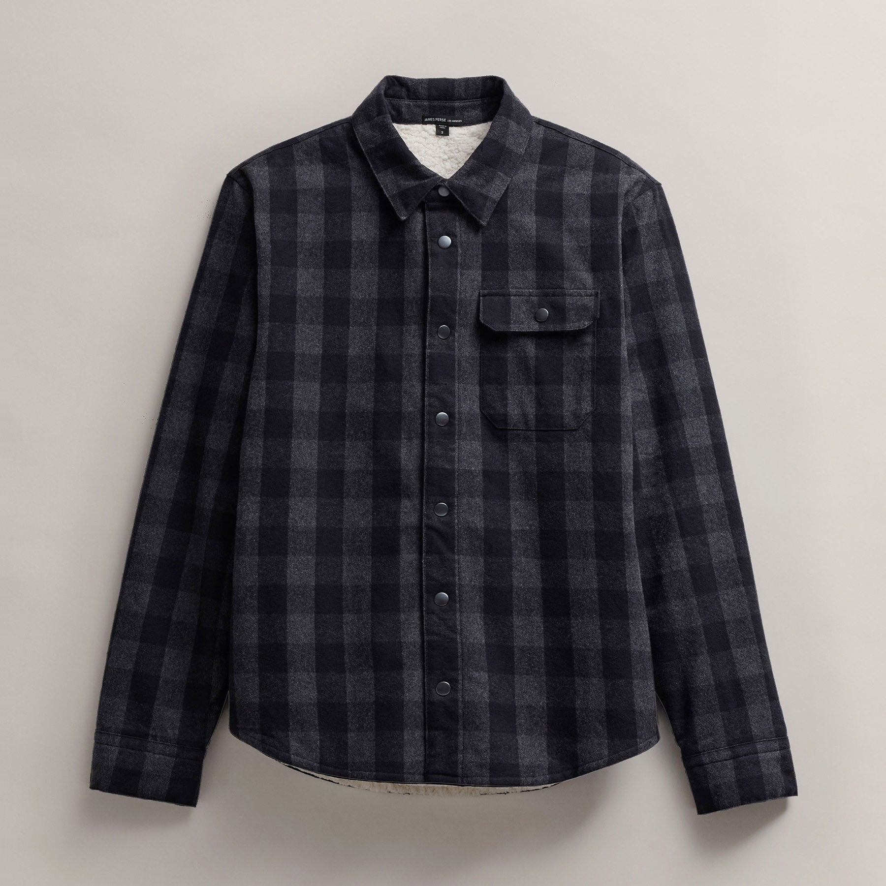 Men's Grateful Dead Sherpa Plaid Jacket in Flannel/Black | James Perse Los Angeles