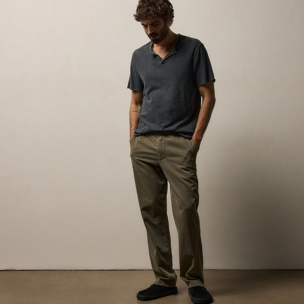 Herringbone Twill Trouser in Birch Pigment | James Perse Los Angeles
