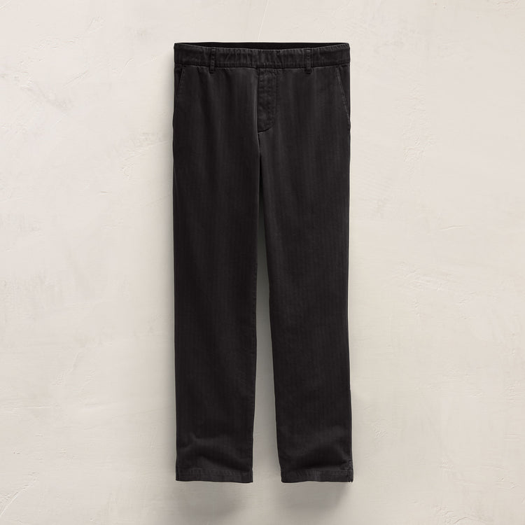 Herringbone Twill Trouser in Black | James Perse Los Angeles