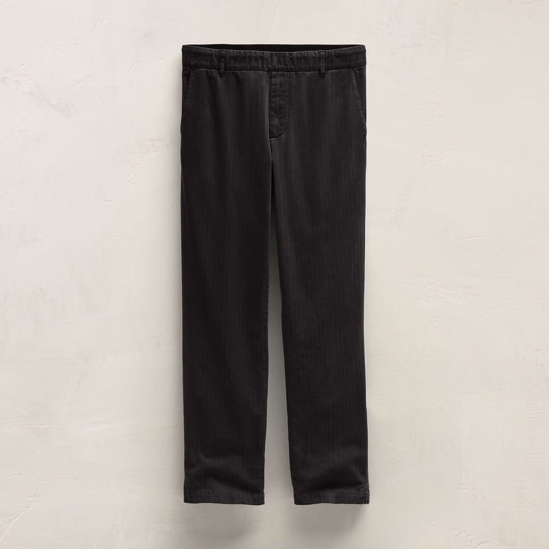 Herringbone Twill Trouser in Black | James Perse Los Angeles