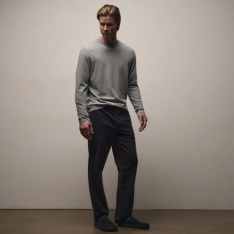 Herringbone Twill Trouser in Black | James Perse Los Angeles