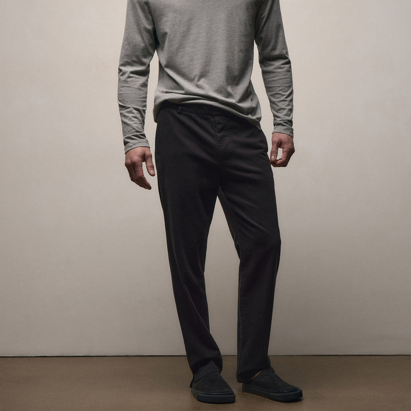 Herringbone Twill Trouser in Black | James Perse Los Angeles
