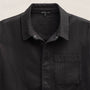 Herringbone Twill Shirting in Black | James Perse Los Angeles