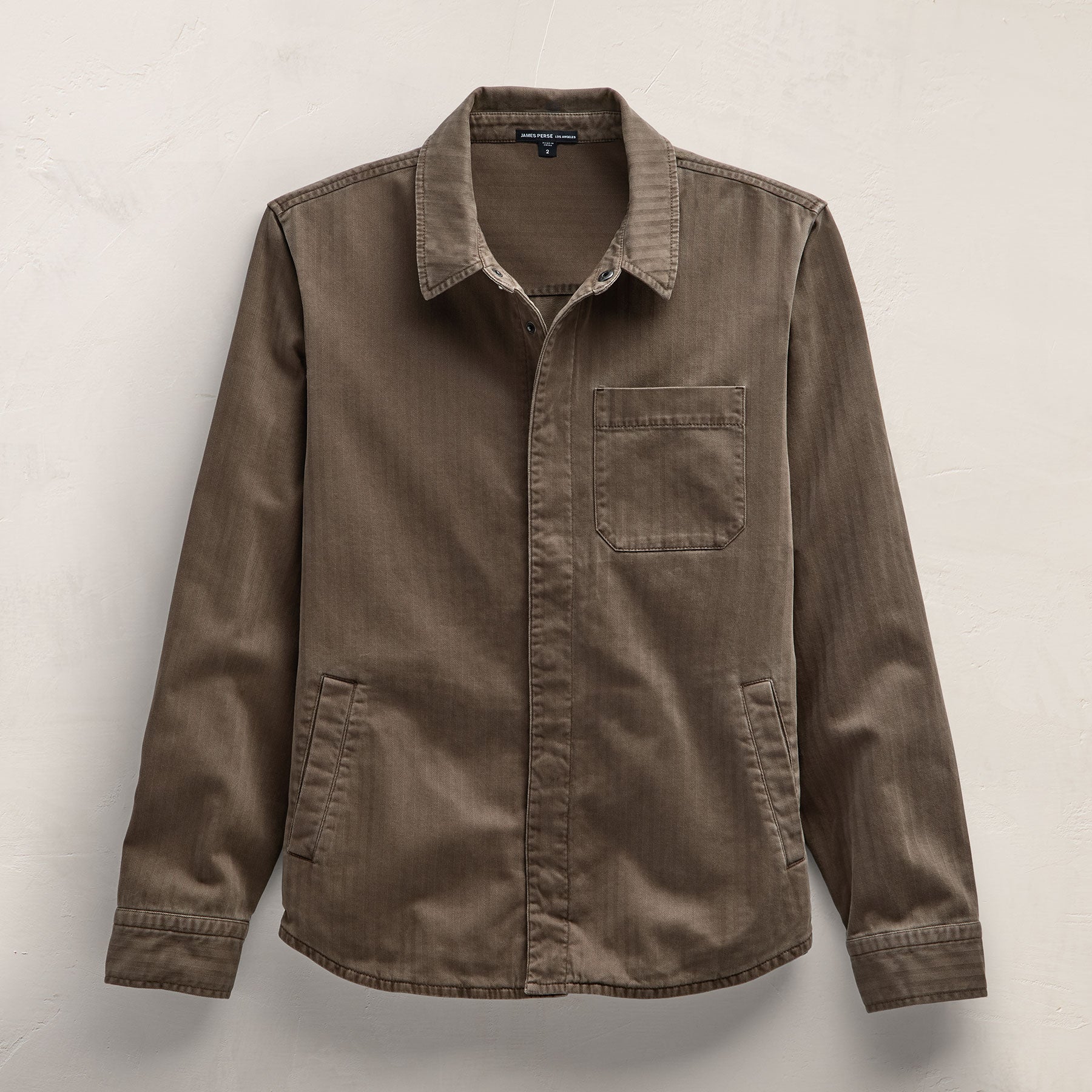 Herringbone Twill Shirt Jacket - Caribou Pigment | James Perse Los