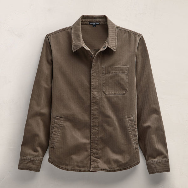 Herringbone Twill Shirting in Caribou Pigment | James Perse Los Angeles
