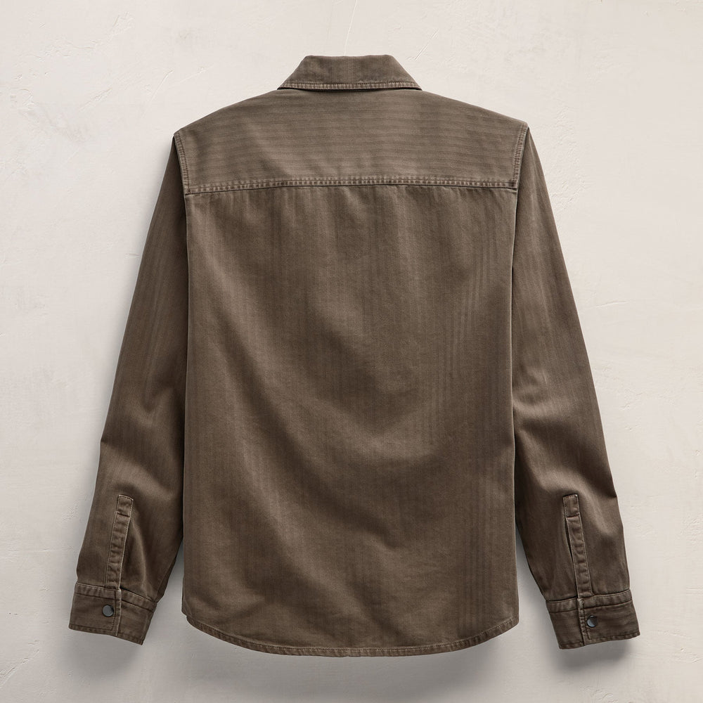 Herringbone Twill Shirting in Caribou Pigment | James Perse Los Angeles
