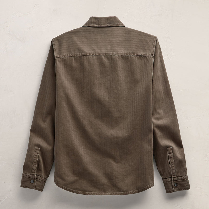 Herringbone Twill Shirting in Caribou Pigment | James Perse Los Angeles