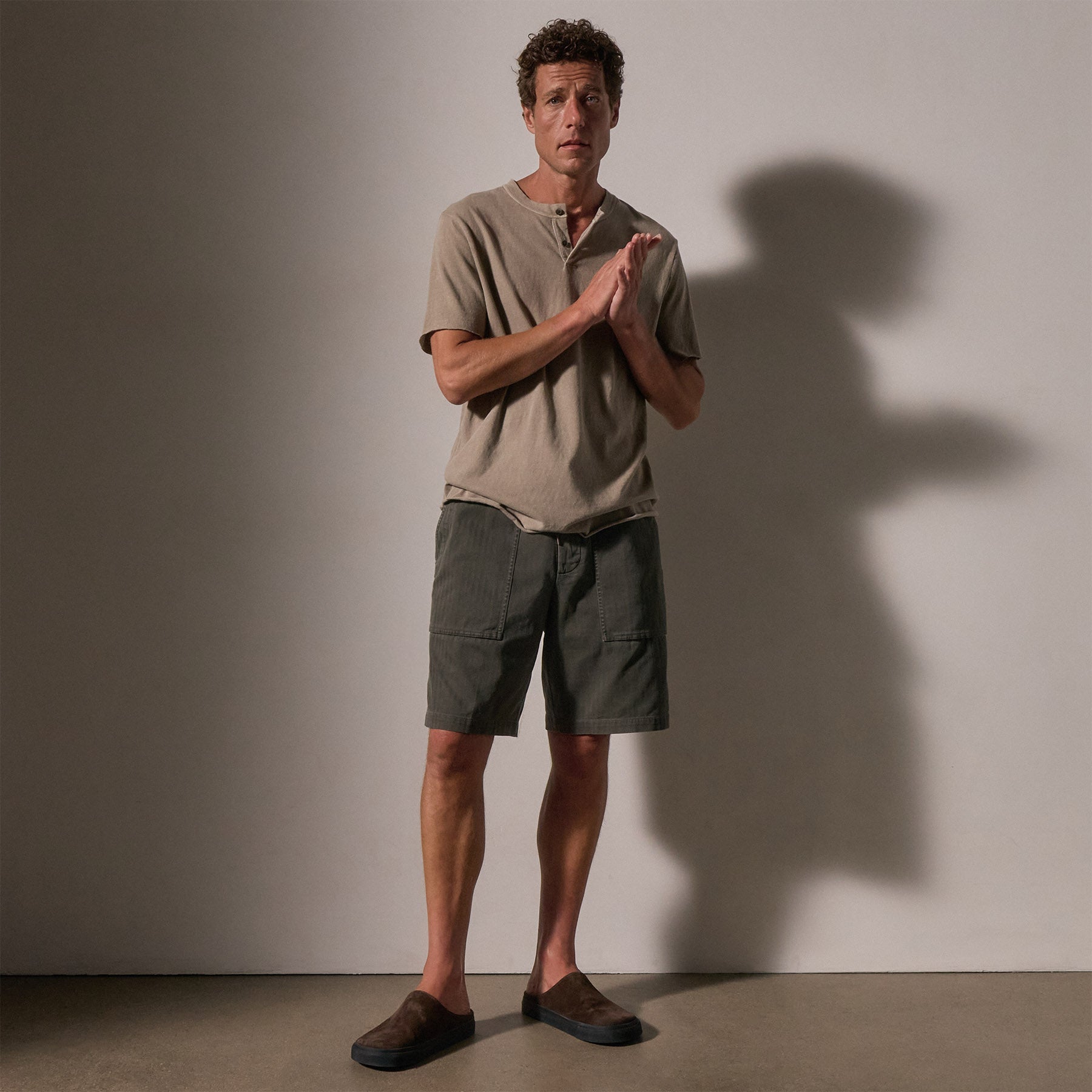 Herringbone Twill Utility Short - Granite Pigment | James Perse