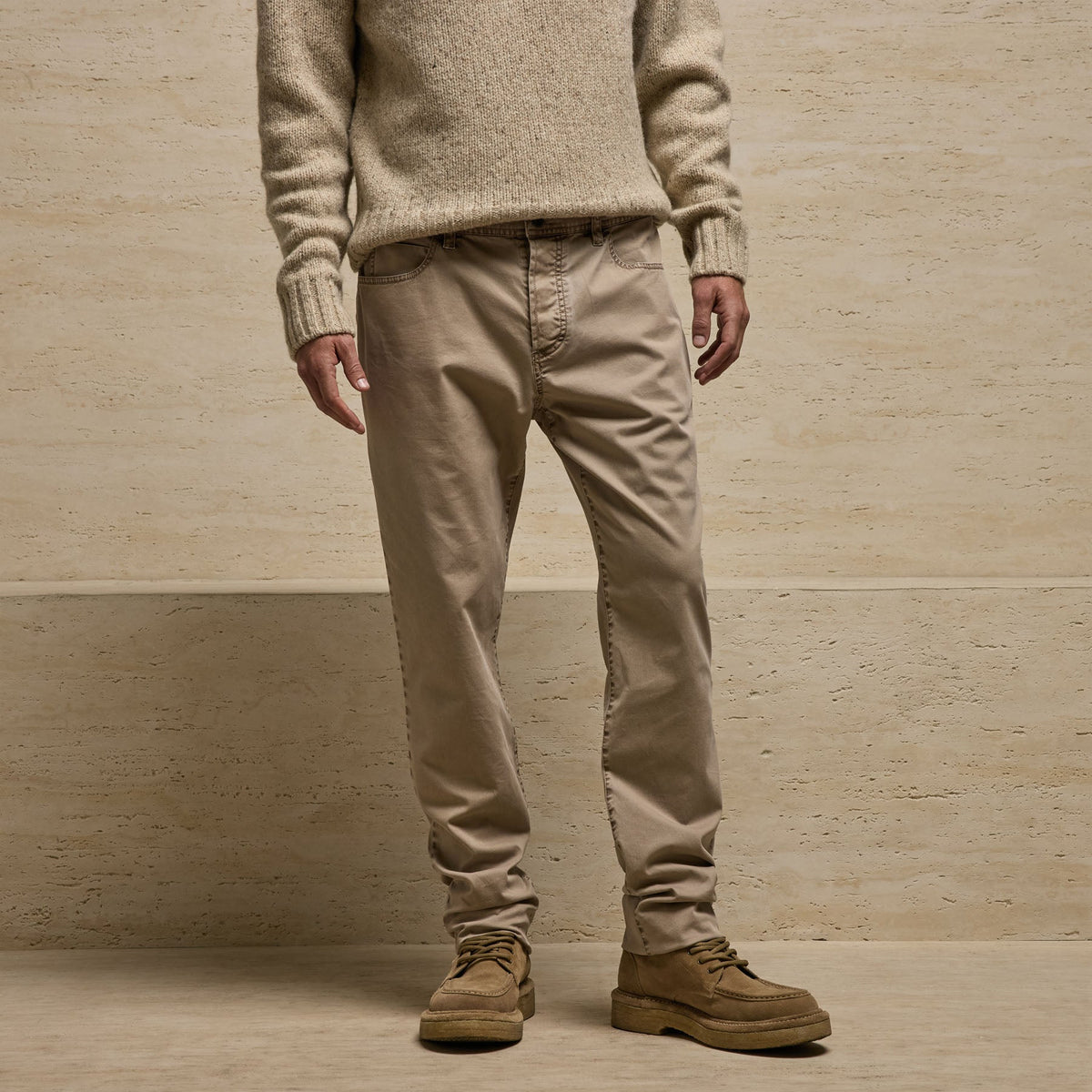 Brushed Twill 5 Pocket Pant in Cement Pigment | James Perse Los Angeles