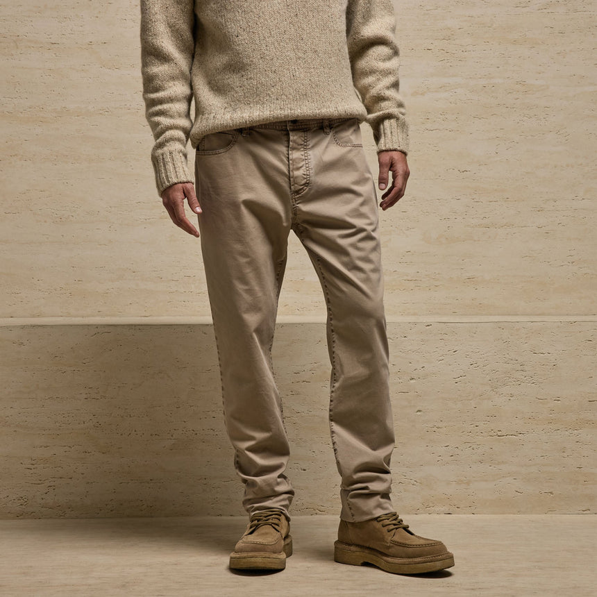 Brushed Twill 5 Pocket Pant in Cement Pigment | James Perse Los Angeles