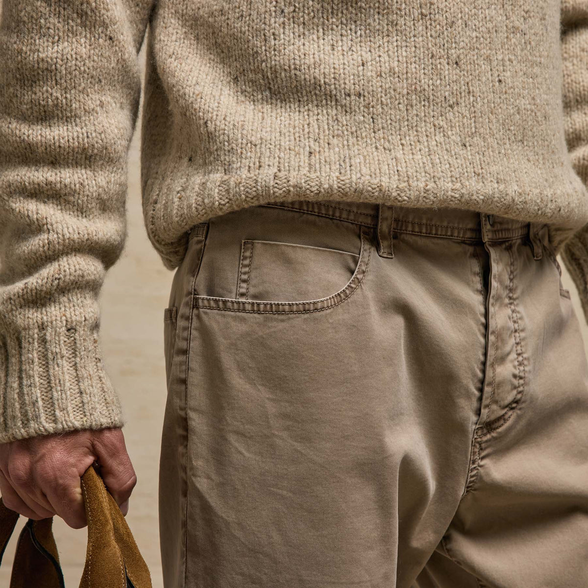 Brushed Twill 5 Pocket Pant in Cement Pigment | James Perse Los Angeles