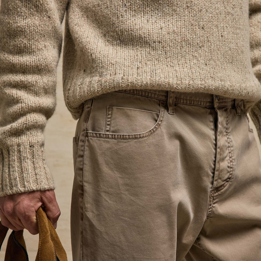 Brushed Twill 5 Pocket Pant in Cement Pigment | James Perse Los Angeles