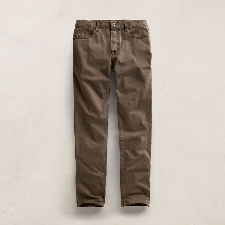 Brushed Twill 5 Pocket Pant in Caribou Pigment | James Perse Los Angeles